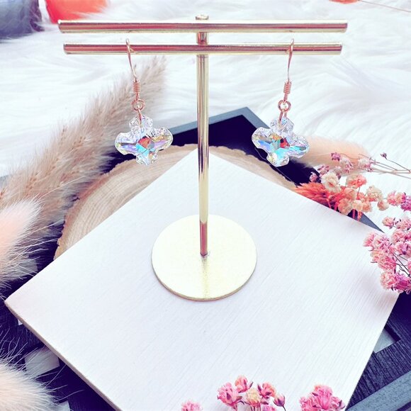 Crystal Cross Earrings | Handmade in BC - Picture 3 of 8